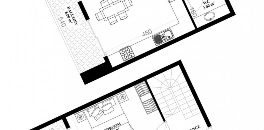 2+1 Takleilighet i Yekta Alara City Residence, Mahmutlar, Antalya, Tyrkia Nr. 177252