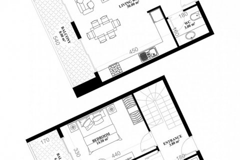 Пентхаус в YEKTA ALARA CİTY Residence 2+1, Махмутлар, Анталья, Турция №177252