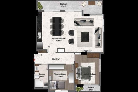 Apartment for sale in Gazipasa, Antalya, Turkey, 2 bedrooms, 100m2, No. 168948 – photo 13