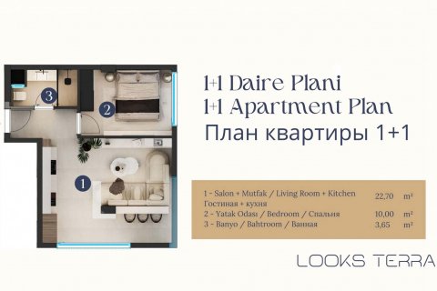 Apartment for sale  in Muratpasa, Antalya, Turkey, 1 bedroom, 49m2, No. 186912 – photo 2