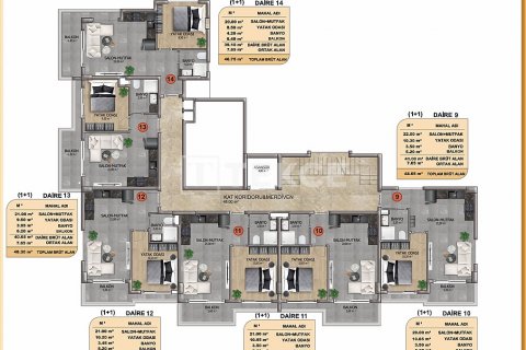 1+1 Lägenhet  i Alanya, Antalya, Turkiet Nr. 175441 - 27