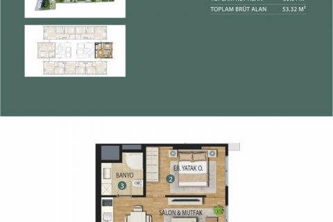 آپارتمان در Kartal، Istanbul ، ترکیه 53 متر مربع. شماره 182405 - 15
