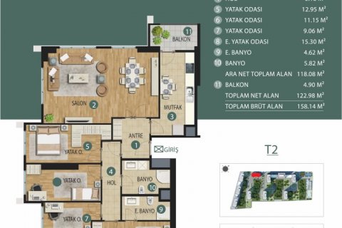 آپارتمان در Kartal، Istanbul ، ترکیه 53 متر مربع. شماره 182405 - 22
