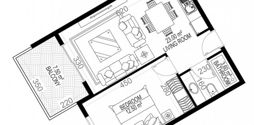 1+1 Wohnung in Yekta Sungate Residence, Gazipasa, Antalya, Türkei Nr. 171788