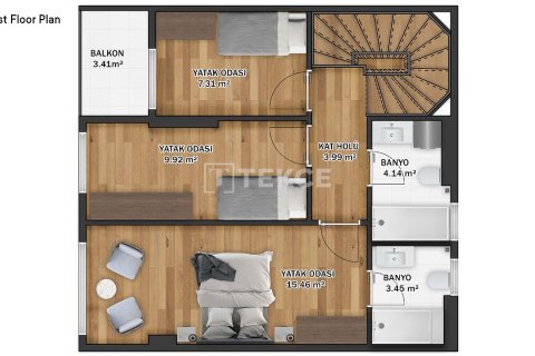 5+1 Villa  i Yalova, Tyrkia Nr. 193064 - 12