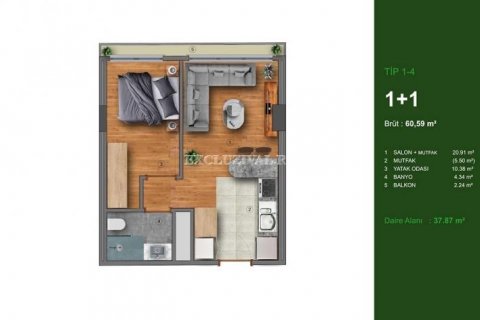1+1 Leilighet  i Istanbul, Tyrkia Nr. 178856 - 7