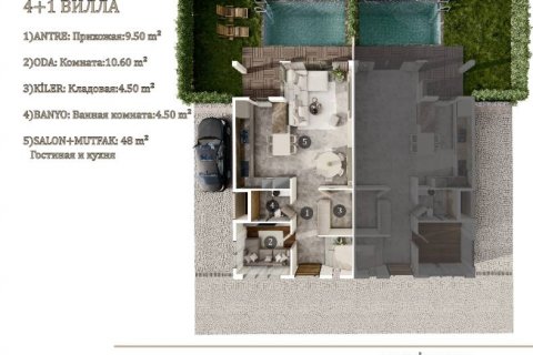 4+1 Villa  i Antalya, Turkiet Nr. 164422 - 2