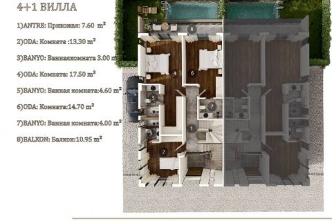 4+1 Villa  i Antalya, Turkiet Nr. 164422 - 3