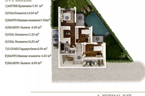 5+1 Villa  i Antalya, Tyrkia Nr. 164421 - 2