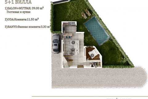 5+1 Villa  i Antalya, Tyrkia Nr. 164421 - 3
